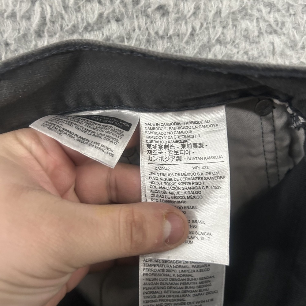 Levis Jeans Mens 32x34 Gray 505 Regular Straight American Work Wear Cotton Adult - Picture 9 of 12